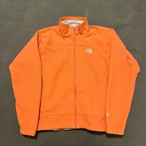 The North Face Windwall Full Zip Fleece Jacket Medium Orange Windproof Outdoor